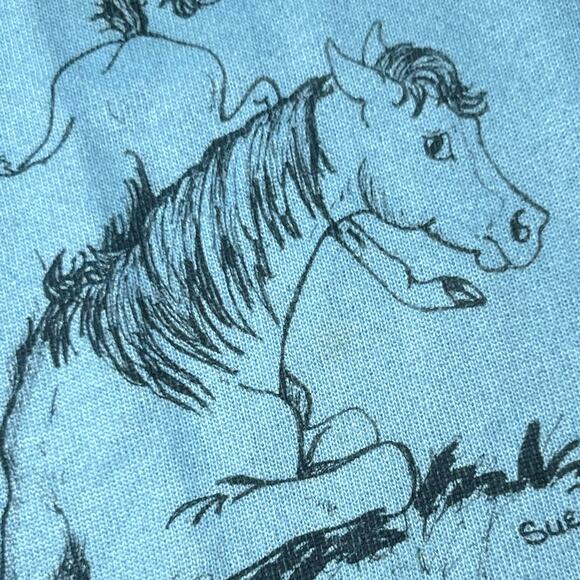 Vintage 80s Size XXL Blue Its Not Easy Being Mom Horse Sweatshirt Equestrian - Picture 4 of 12